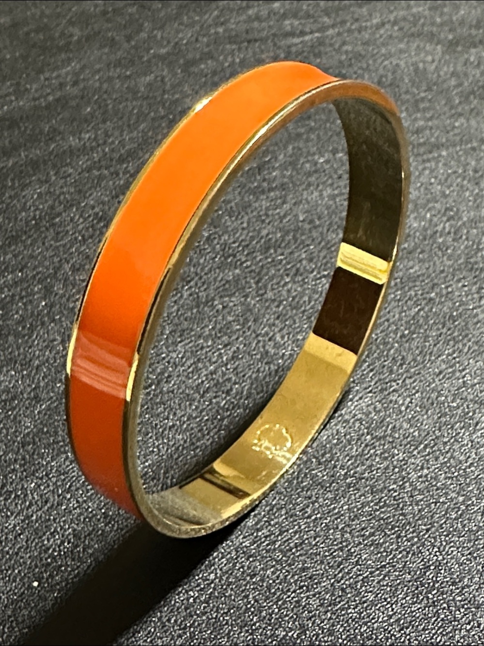 C. Wonder Bright Orange & Gold Tone Enamel Bangle Bracelet